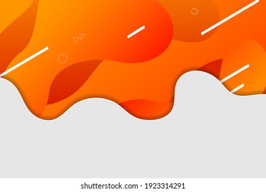 Fondo de oscilación abstracto de ondas de color naranja vectorial. Línea de color de pancarta de ondas onduladas para banner web. 