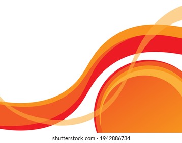 Vector orange wavy wave abstract swoosh background. Wavy waves banner color line for web banner. 