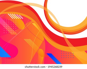 Fondo de oscilación abstracto de ondas de color naranja vectorial. Línea de color de pancarta de ondas onduladas para banner web. 