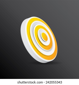 vector orange and white target icon. vector glossy target symbol design element