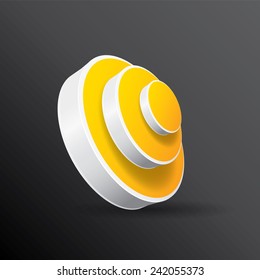 vector orange and white target icon. vector glossy target symbol design element