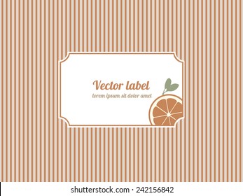 Vector orange wrapping. Vector packaging for tea, with orange crust. Packaging for oranges. Orange frame for text