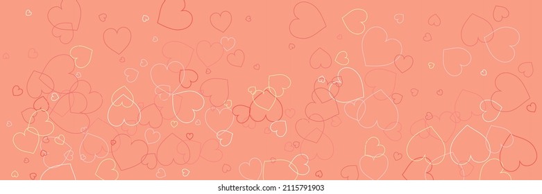 Impresión de amor naranja amarillo brillante vectorial. El Partido del Corazón Rojo Pastel Silhouettes Romántico Fondo. Ilustración de arte rosa blanco arco iris colorido de Confetti. Tejidos transparentes multicolor Neon Ornamentales.