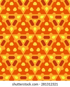 vector orange yellow brown color abstract triangle geometric seamless pattern