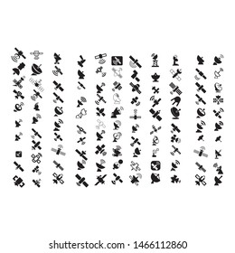 Vector Orbit Satellite Dish Communication icons