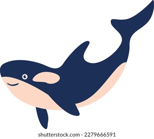 Vector orca or killer whale vector cartoon