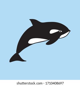 vector orcas doodle line icon