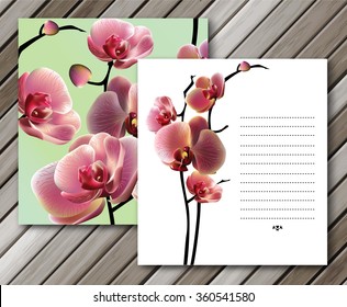 Vector orchid cards for your design. Background, EPS10.