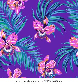 Vector orchid pattern.