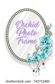 Vector Orchid Photo Frame