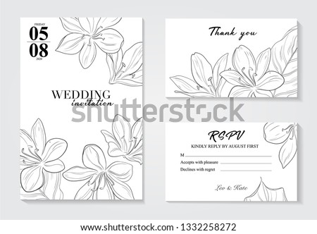Vector Orcid botanical flower template. Wild spring leaf isolated on white background. Wedding invitation cards