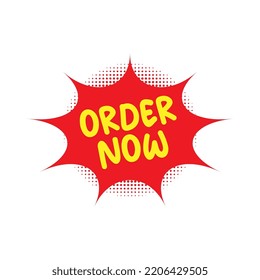 Vector Order Now Label on White Background