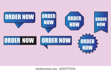 orden vectorial ahora - elemento de banner de venta de colección de stickers 