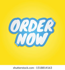 Vector Order Now Sticker Label
