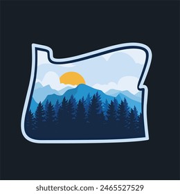  Vector de la selva nacional de oregón, perfecto para imprimir, ropa, pegatina, etc