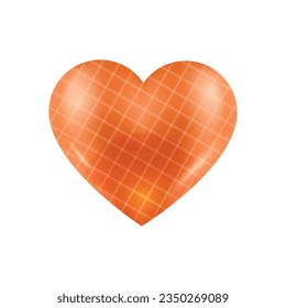 Vector organe seamless plaid heart on white background