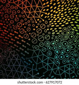 Vector organic abstract background, botanical motif, freehand doodles pattern.