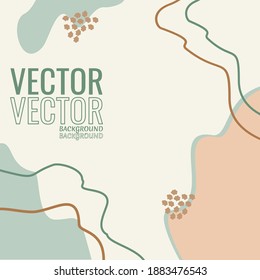 Vector organic abstract background for social media . vector square trendy template in pastel colors