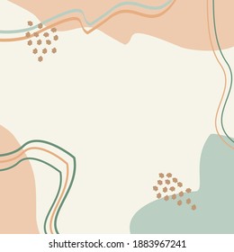 Vector organic abstract background for social media . vector square trendy template in pastel colors. Modern editable template.
