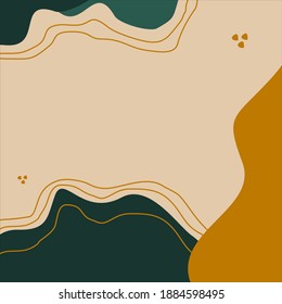 Antecedentes abstractos orgánicos vectoriales para medios sociales . plantilla de moda cuadrada vectorial en colores pastel. Plantilla editable moderna.