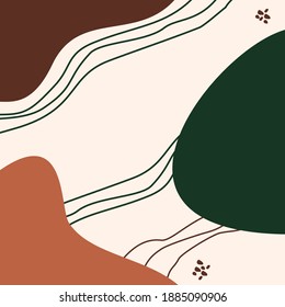 Vector organic abstract background for social media . vector square trendy template in pastel colors. Modern editable template.