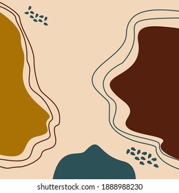 Vector organic abstract background for social media . vector square trendy template in pastel colors. Modern editable template.