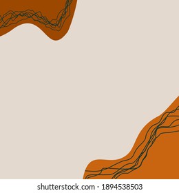 Vector organic abstract background for social media . vector square trendy template in brown colors. Modern editable template.