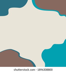 Vector organic abstract background for social media . vector square trendy template in pastel colors. Modern editable template