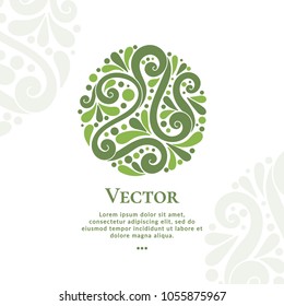 Vector organic emblem. Can be used for organic products, jewelry, beauty and fashion industry. Great for logo, invitation, flyer, menu, brochure, business card, banner, background or any desired idea