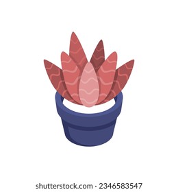 Vector organic flat houseplant on white background.