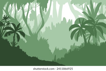 Vector Fondo de jungla plana orgánica