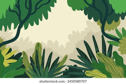 Vector Fondo de selva plana orgánica