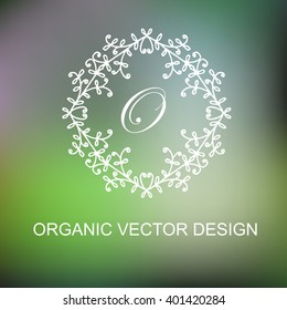Vector organic floral frame, monogram design.