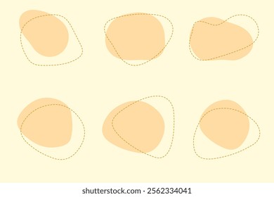 Vector organic fluid amoeba blob elements set. Various quirky free-form organic liquid water puddles have irregular shapes. Irregular organic forms. Bright geometric elements. Playful vector design.