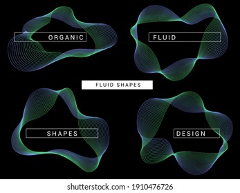 El fluido orgánico vectorial da forma al concepto de grandes datos. Resumen de fondo tecnológico. Fondo geométrico de tecnología digital. Modernos y elegantes marcos de líquido 3d para su diseño. Ilustración de inteligencia artificial