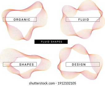 Vector organic fluid shapes big data concept. Abstract tech backdrop. Geometric digital technology background. Modern elegant 3d liquid frames for your design. Artificial intelligence illustration