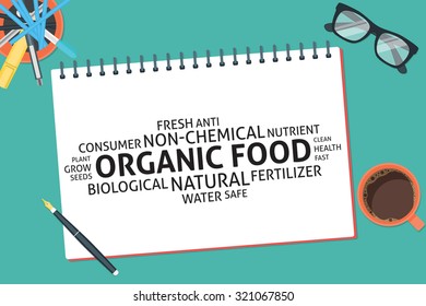 vector organic food concept,template