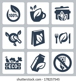 Vector organic food icons set