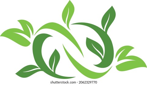 Ilustración del logotipo ecológico ecológico del vector