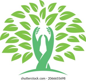 Vector organic green logo illustration