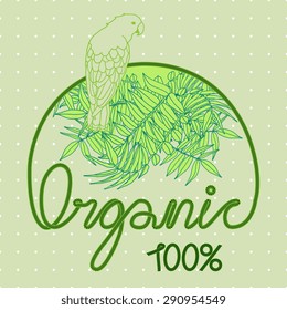 Vector organic icon with parrot