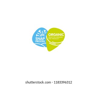 Vector organic label and eco symbol for healthy food and drink product.