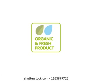 Vector organic label and eco symbol for healthy food and dairy drink product.