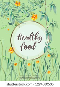 Vector organic labels, bio emblems for restaurants menu, natural products packaging. 100% natural, vegan, eco friendly, organic food labels. 