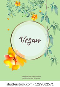 Vector organic labels, bio emblems for restaurants menu, natural products packaging. 100% natural, vegan, eco friendly, organic food labels. 