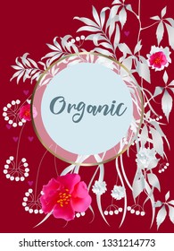 Vector organic labels, bio emblems for restaurants menu, natural products packaging. 100% natural, vegan, eco friendly, organic food labels.