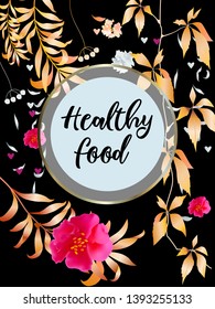 Vector organic labels, bio emblems for restaurants menu, natural products packaging. 100% natural, vegan, eco friendly, organic food labels. 