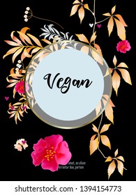 Vector organic labels, bio emblems for restaurants menu, natural products packaging. 100% natural, vegan, eco friendly, organic food labels. 