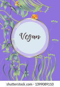 Vector organic labels, bio emblems for restaurants menu, natural products packaging. 100% natural, vegan, eco friendly, organic food labels.