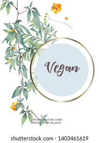 Vector organic labels, bio emblems for restaurants menu, natural products packaging. 100% natural, vegan, eco friendly, organic food labels. 